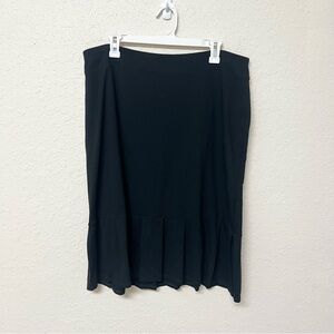 J.Jill Wearever Collection Skirt Size L Black Elastic Waist Ruffle Pull On